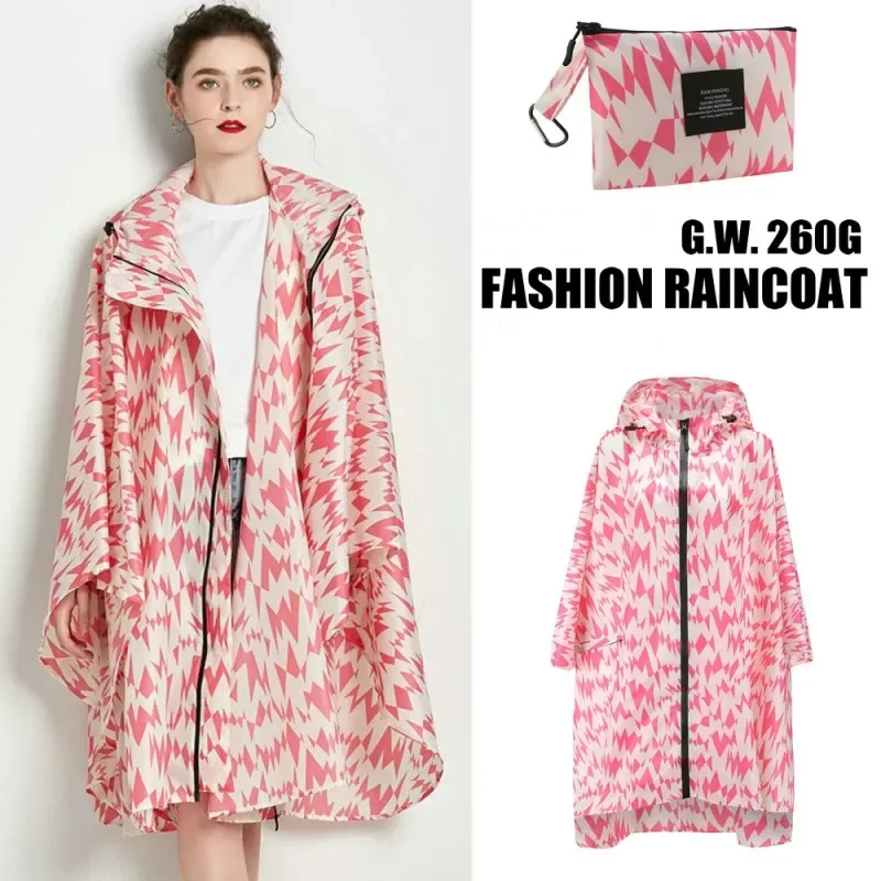 Veste-Poncho de Pluie Imperméable à Capuche Femme Rose – Ultra-Légère, Réutilisable et Idéale pour la Randonnée et l'Outdoor