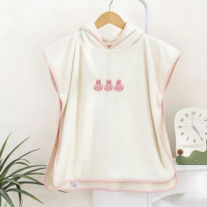 Poncho de Bain Bébé en Velours – Serviette à Capuche Ultra-Douce, Motif Animal, Enveloppement Chaud pour Nouveau-Nés et Enfants