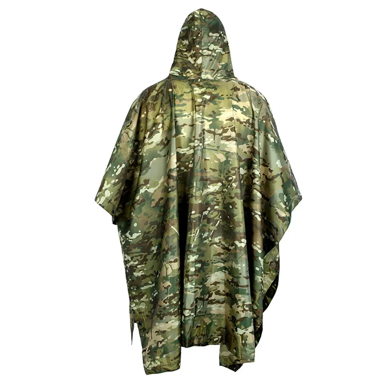 Poncho Militaire Tactique Camouflage 3-en-1 CP-Jungle – Imperméable, Pliable et Multifonction pour Randonnée, Moto et Survie – Image 3