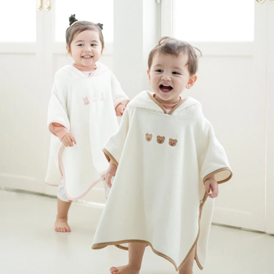 Poncho de Bain Bébé en Velours – Serviette à Capuche Ultra-Douce, Motif Animal, Enveloppement Chaud pour Nouveau-Nés et Enfants – Image 2