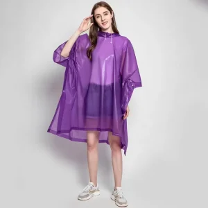Poncho Violet imperméable Mixte en EVA Haute Qualité – Épais, Durable et Design Urbain