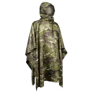 Poncho Militaire Tactique Camouflage 3-en-1 CP-Jungle – Imperméable, Pliable et Multifonction pour Randonnée, Moto et Survie