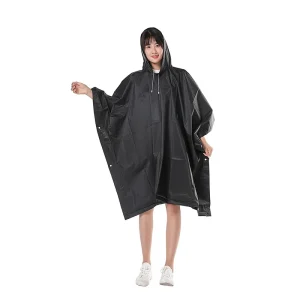 Poncho Noir imperméable Mixte en EVA Haute Qualité – Épais, Durable et Design Urbain