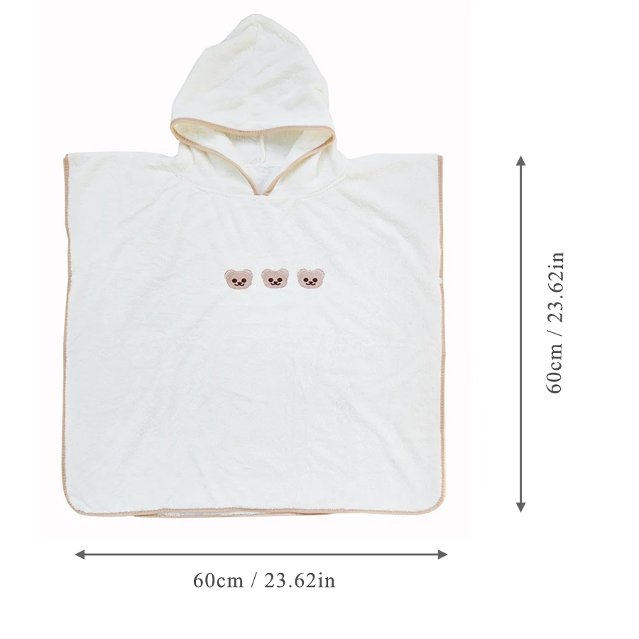 Poncho de Bain Bébé en Velours – Serviette à Capuche Ultra-Douce, Motif Animal, Enveloppement Chaud pour Nouveau-Nés et Enfants – Image 4