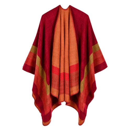 mode poncho rétro cachemire