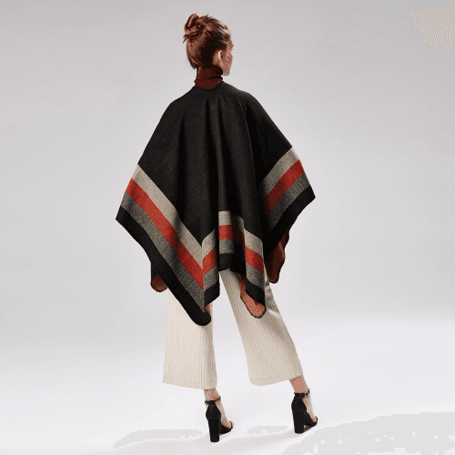 carreaux poncho femme élégant
