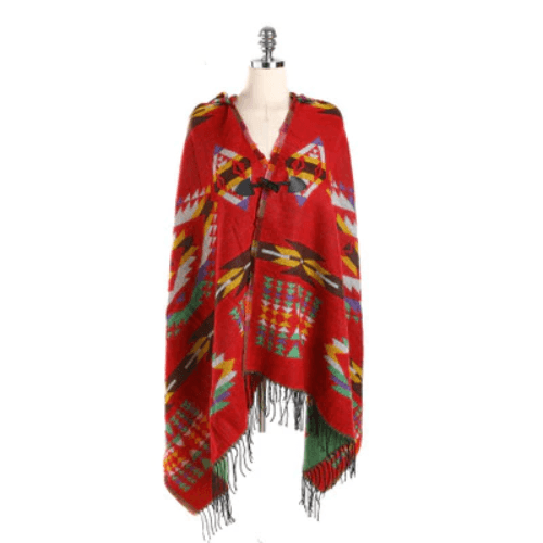 poncho femme géométrique