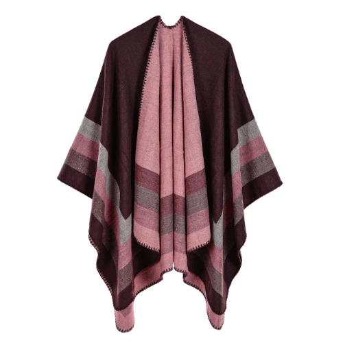 chic poncho vintage coloré
