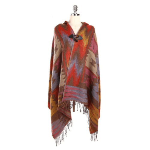 poncho coloré femme
