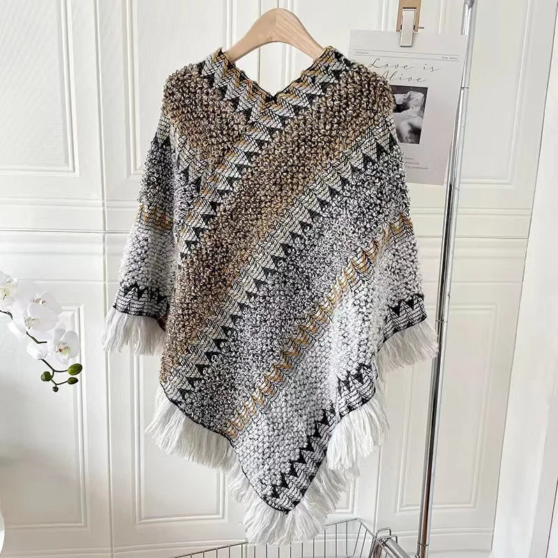 motifs multicolores crochet châle