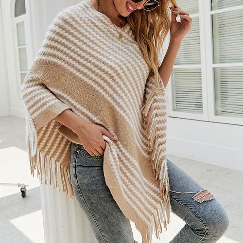 douceur poncho tricoté