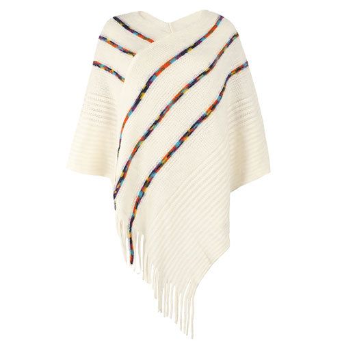poncho rayures chic
