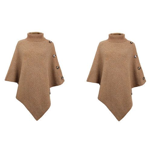 poncho col roulé sophistiqué