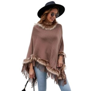 poncho bohème taupe