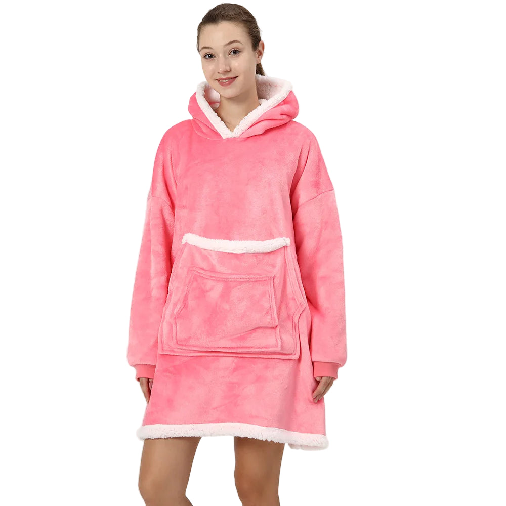 poncho polaire avec capuche