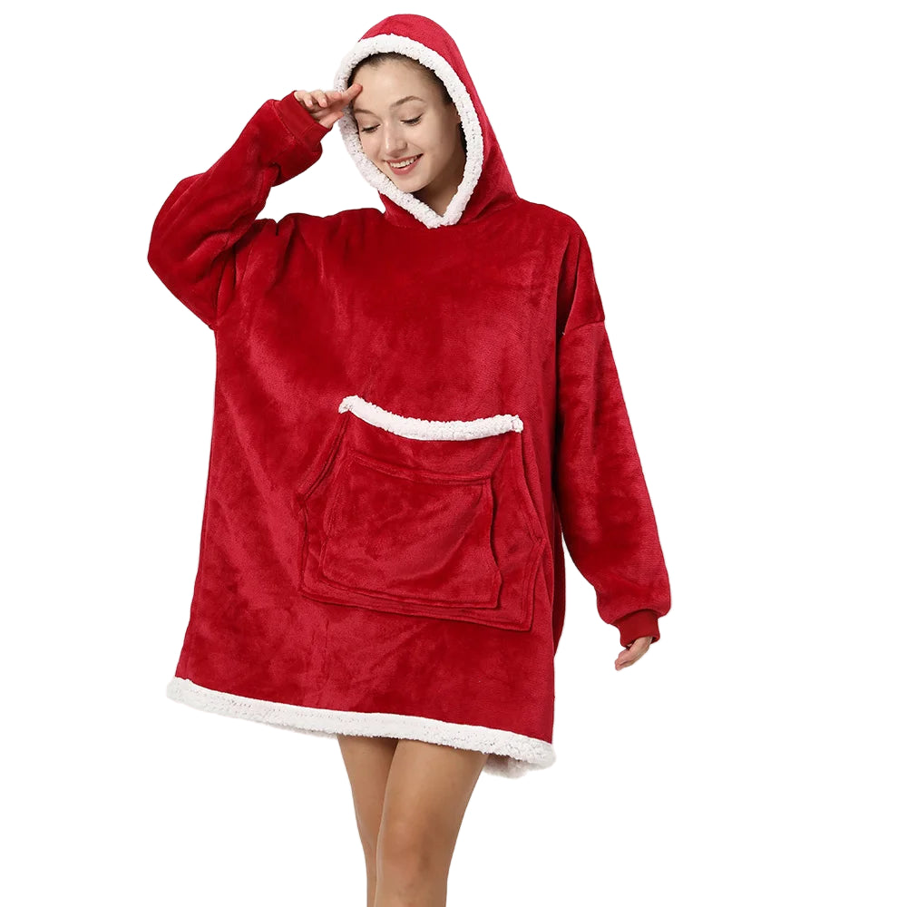 poncho long en polaire