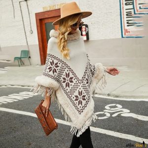 pull roué poncho col
