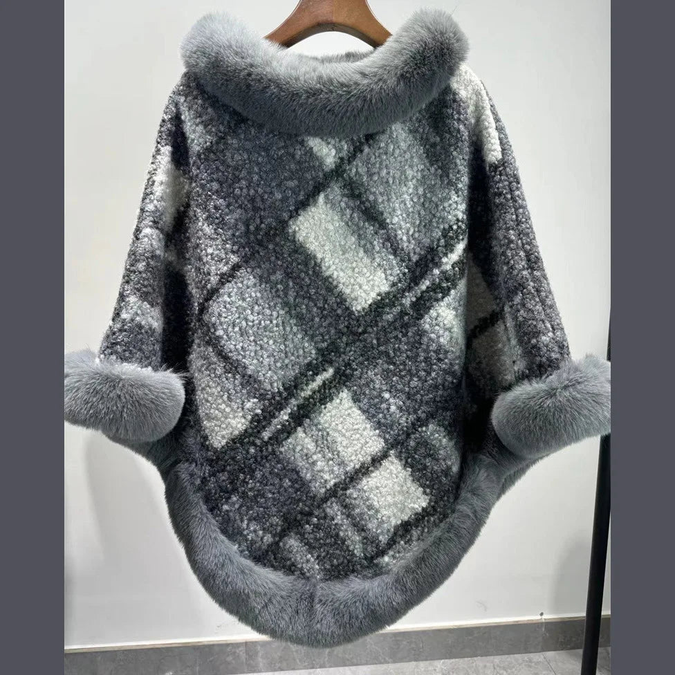 Chaleur en Poncho Jacquard