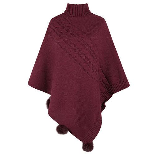 Poncho Long-Femme en polyester