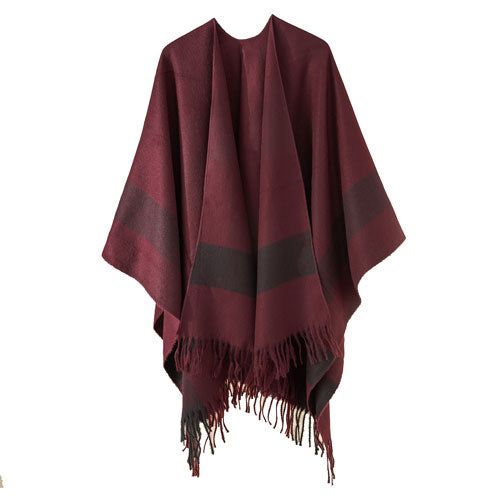 Élégance du Poncho Hiver-Coton Femme