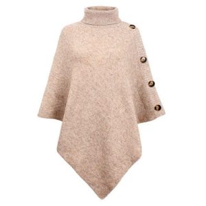 poncho roulé boutons col