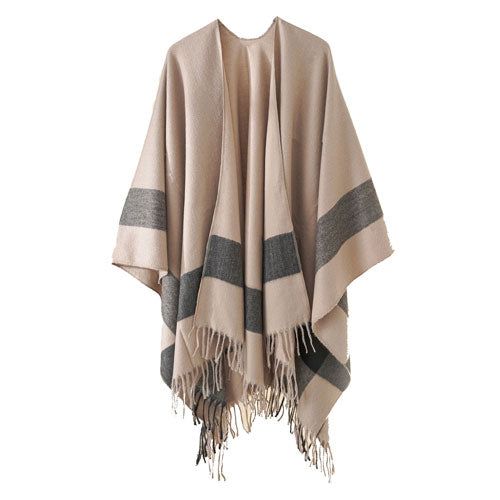 Poncho chaud en coton pour femme