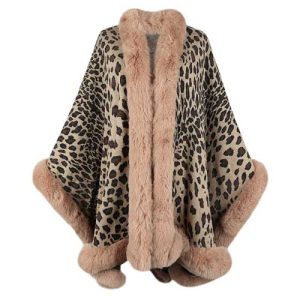 poncho fourrure col