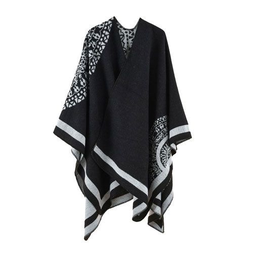 Poncho chaud femme