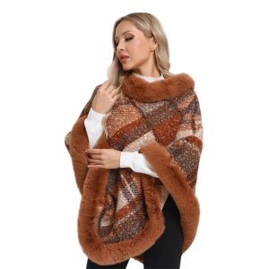 Poncho Femme Jacquard