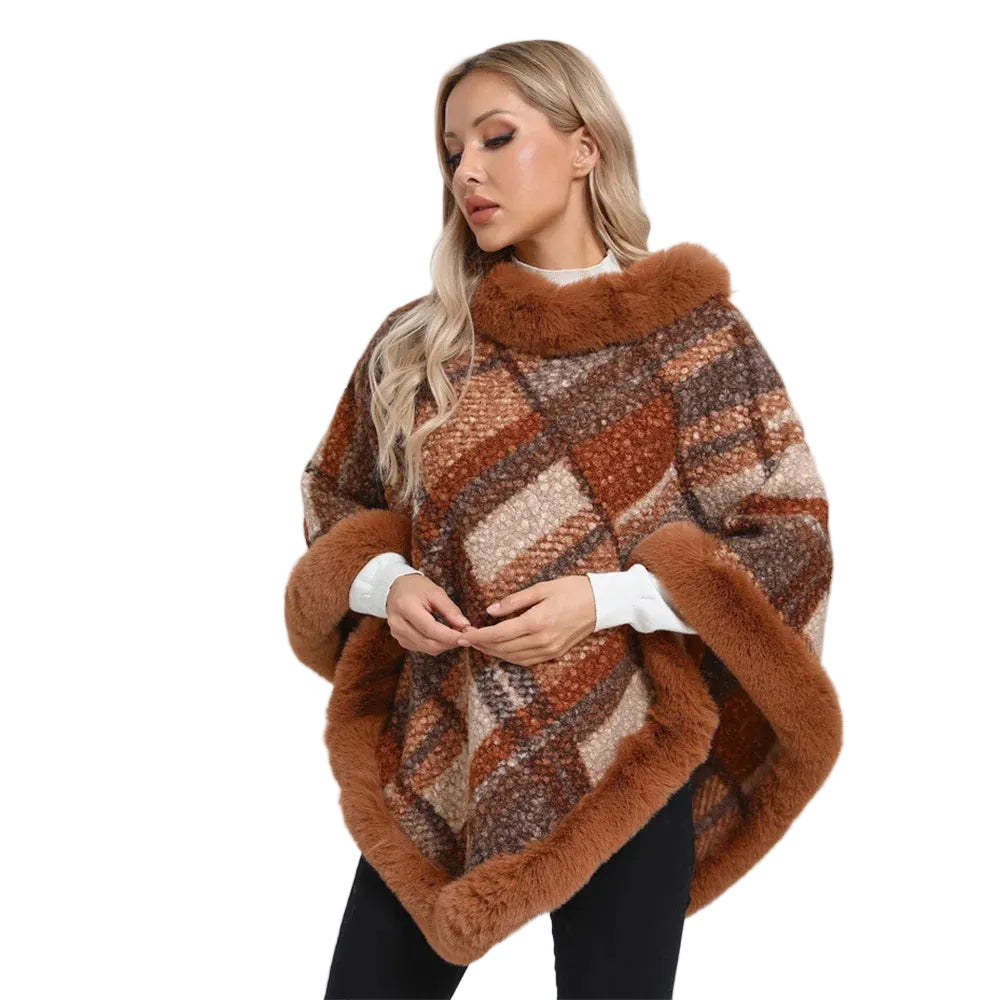 Poncho avec Fourrure