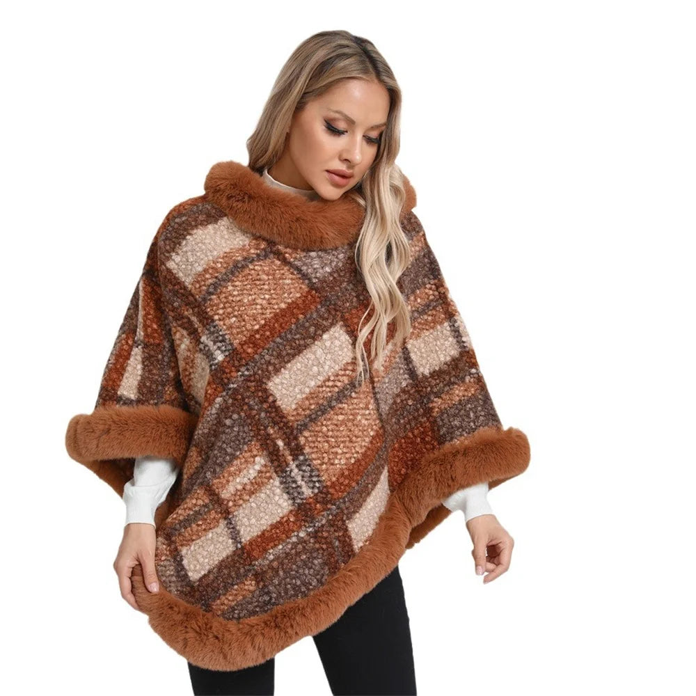 Hiver Poncho Femme