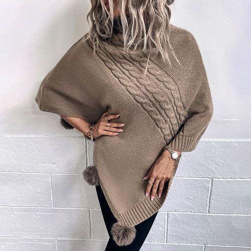 Poncho Long-Femme hivernal