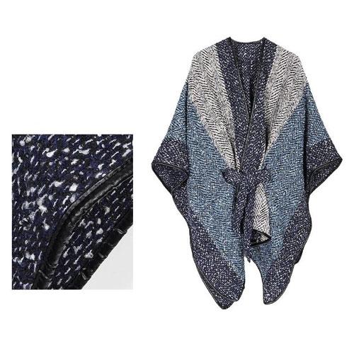 Motifs tricotés poncho femme
