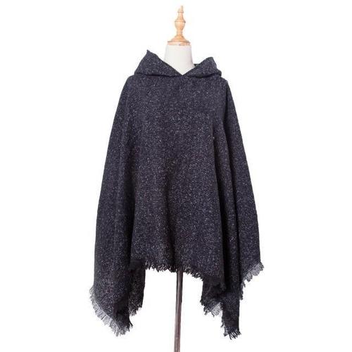 poncho chiné long femme