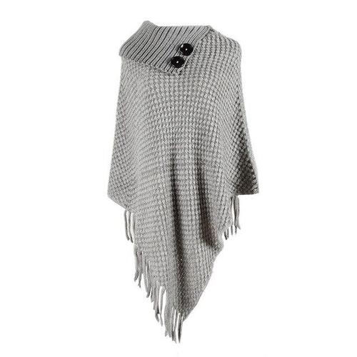 poncho long col boutons