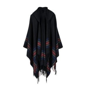 poncho ethnique capuche