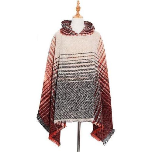 Poncho léger à rayures femme