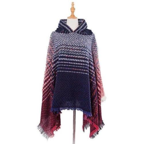 Poncho élégant rayures