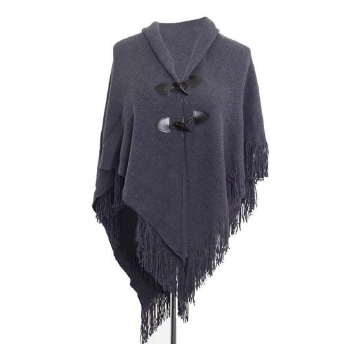 poncho frange élégant