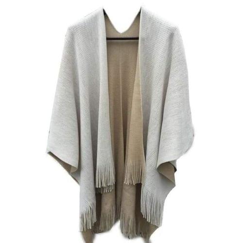 poncho uni laine femme