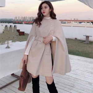 poncho ceinture femme