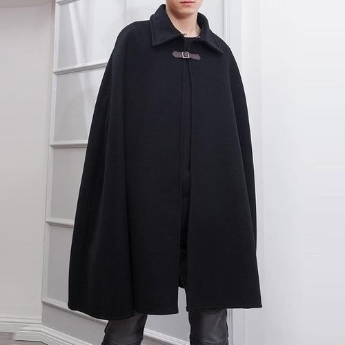 poncho noir homme