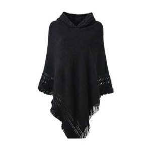 poncho capuche-hiver femme