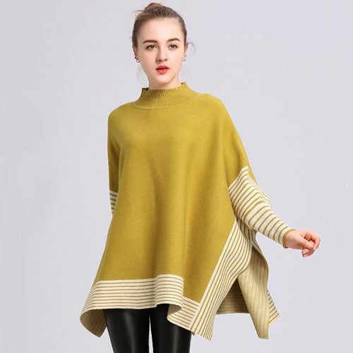 Poncho élégant rayures