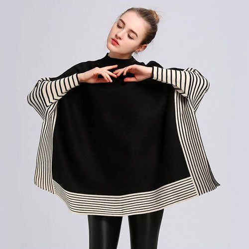Poncho stylé rayures