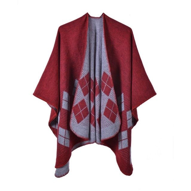 poncho chic carreaux
